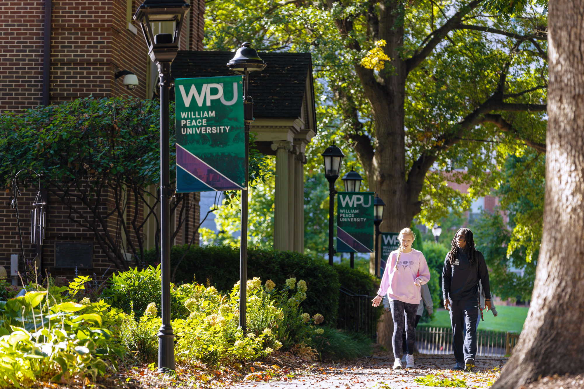 students walking on campus