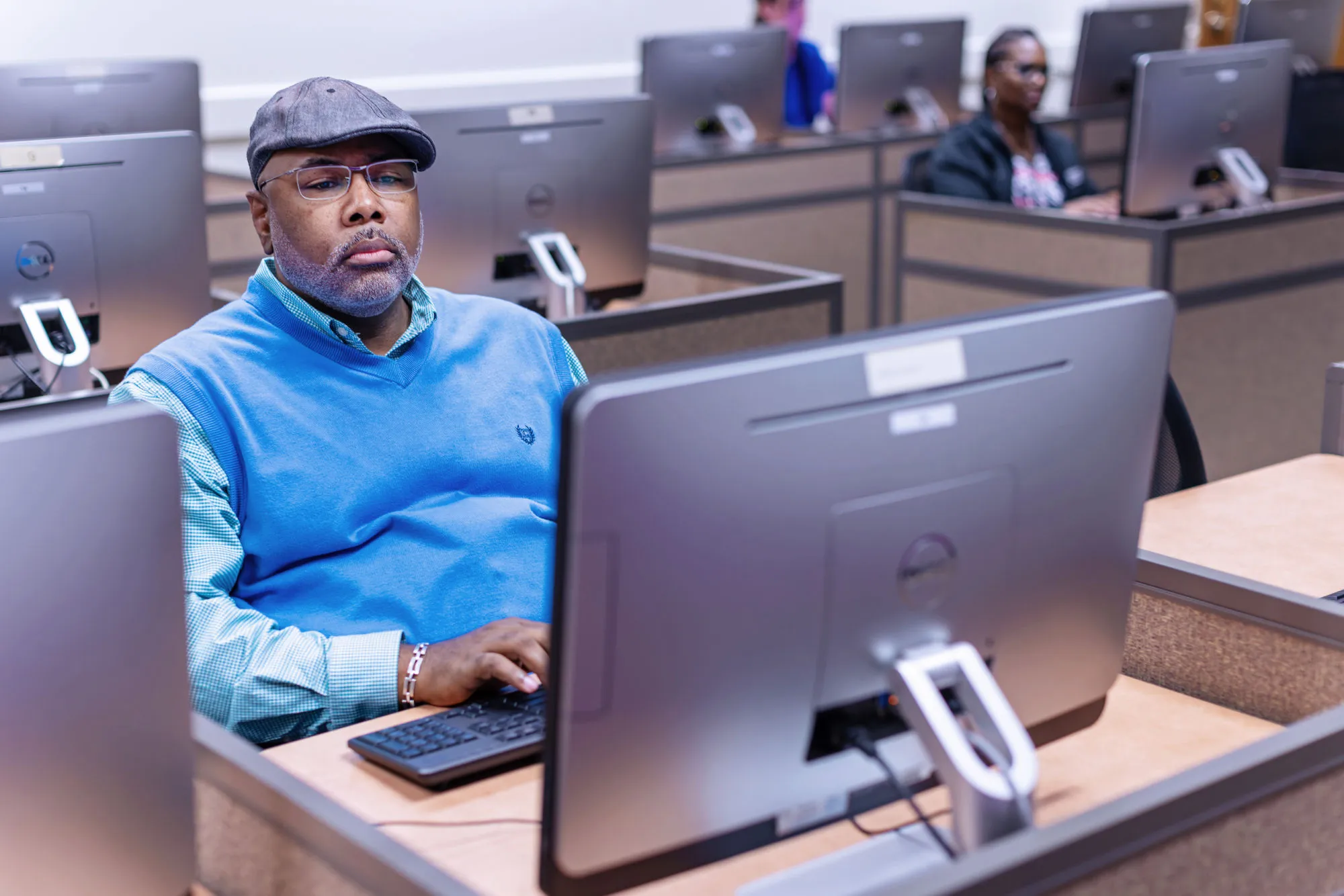 Older gentleman at a computer